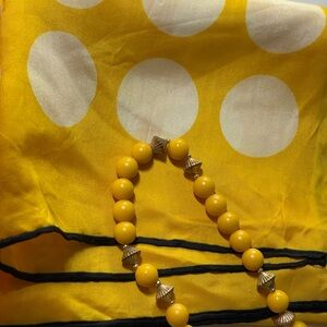 Vintage Jean Ete Yellow Polka Dot Scarf